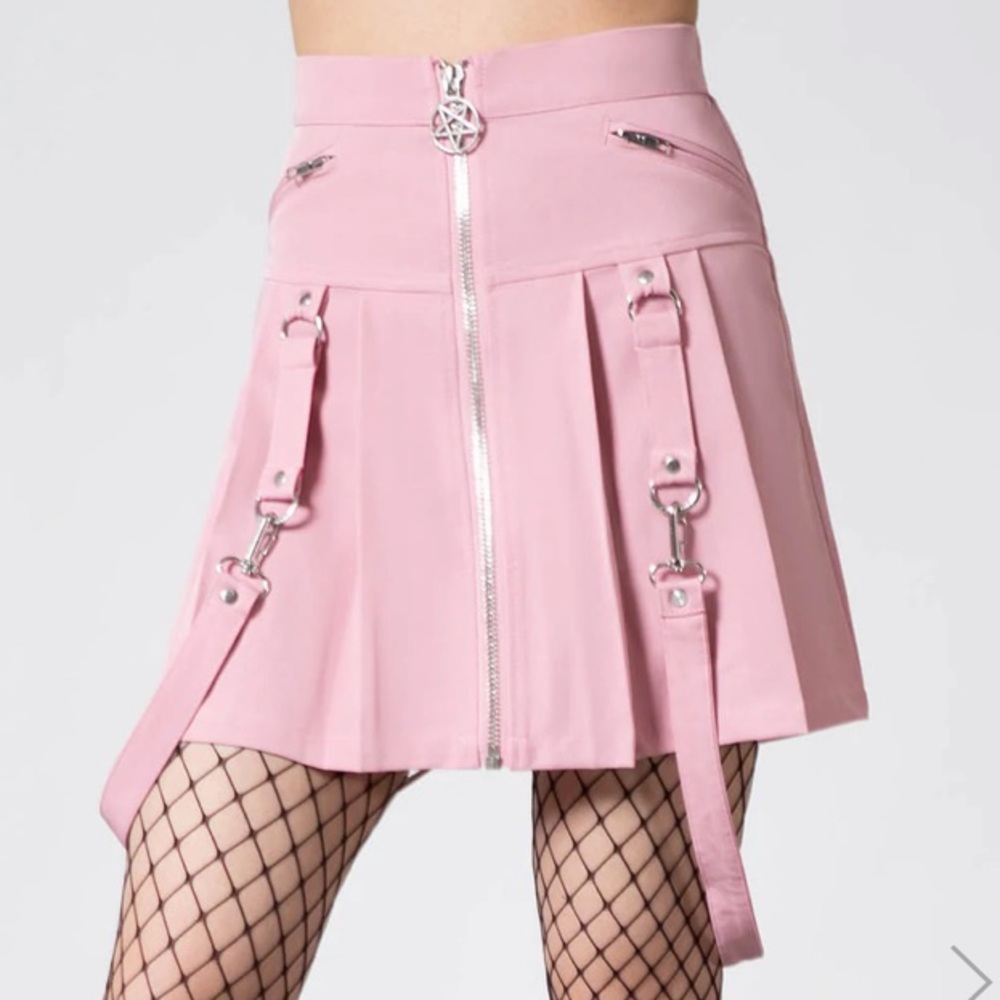 KILLSTAR BLAIRE B*TCH MINI SKIRT [PASTEL PINK]